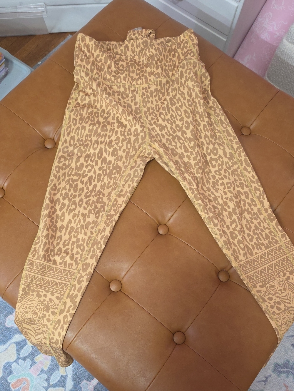 Spell Womens Leopard-Print Leggings in Mustard and Brown